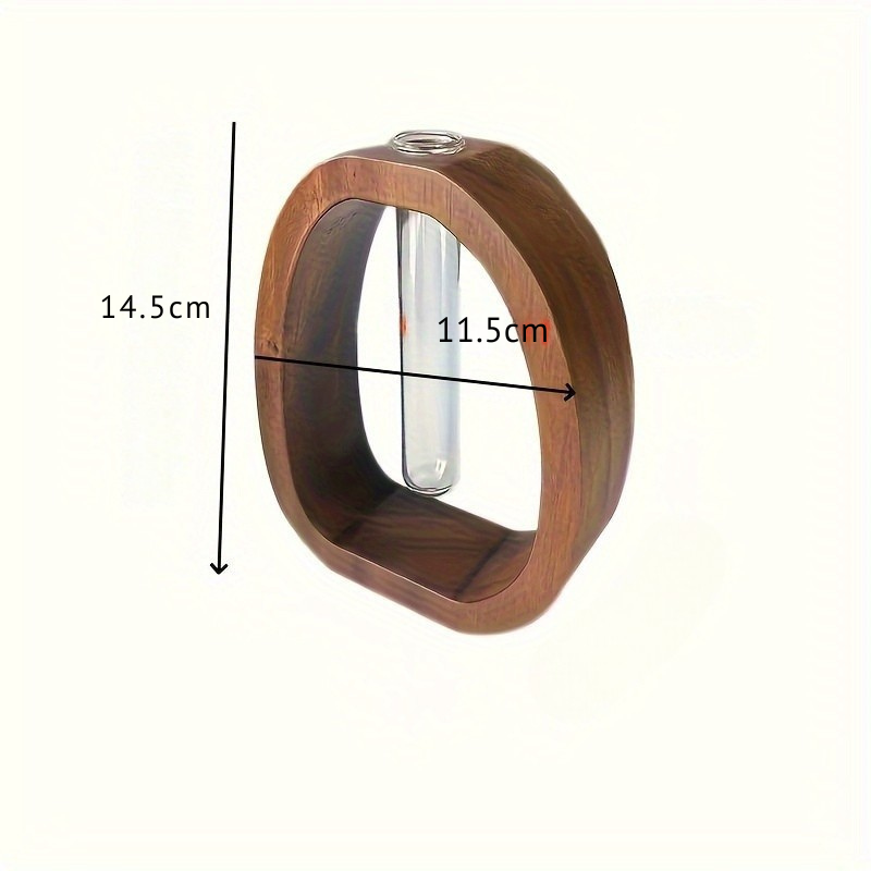 Vase décoratif en verre et bois – Design contemporain pour arrangements floraux