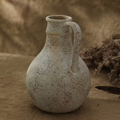 Vase décoratif en céramique – Style Wabi-Sabi artisanal et finition vieillie