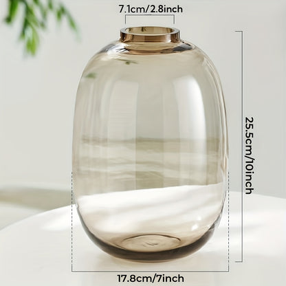 Vase élégant en verre – Teinte ambre, gris clair ou transparente pour fleurs à longues tiges