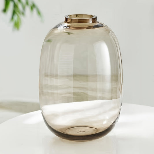 Vase élégant en verre – Teinte ambre, gris clair ou transparente pour fleurs à longues tiges