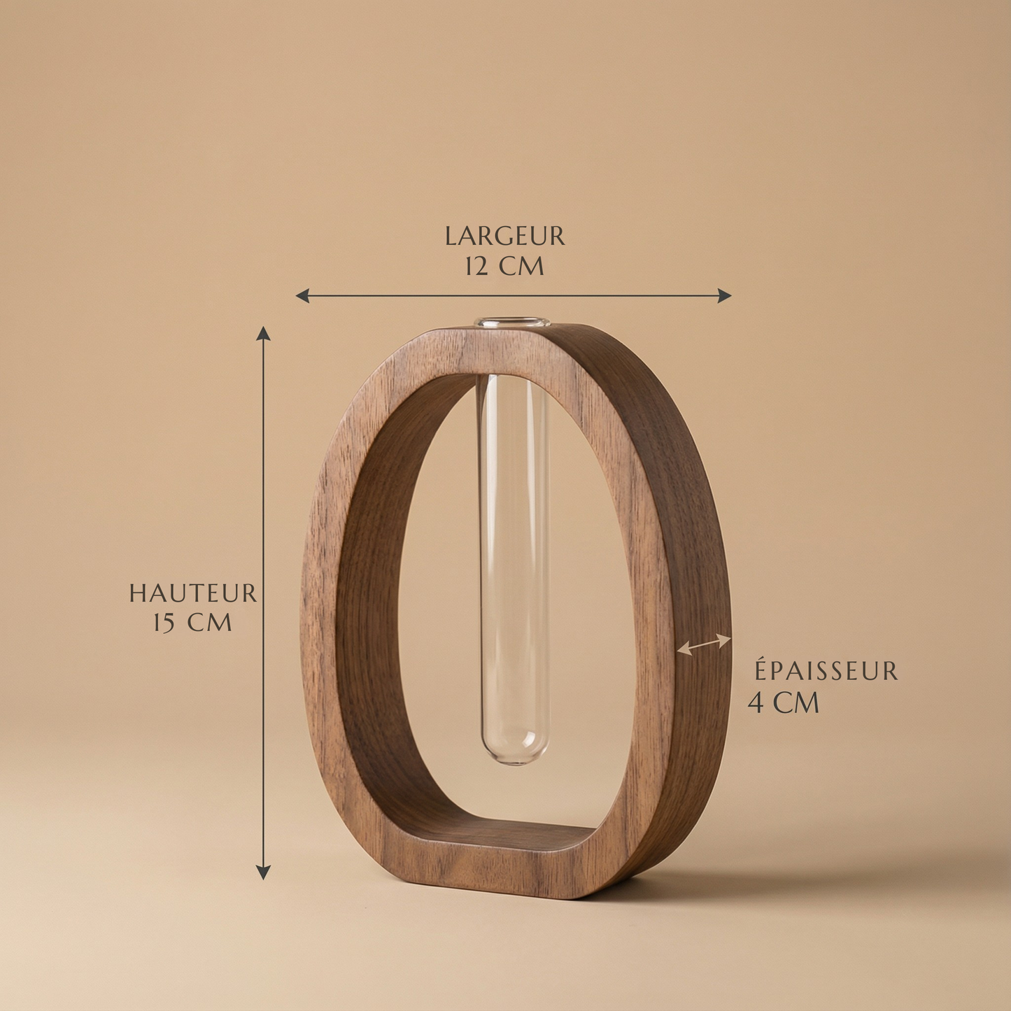 Vase décoratif design en verre et bois – Décoration intérieure moderne