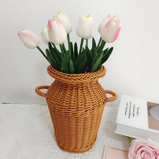 Vase Décoratif en Bois – Style Wabi-Sabi Minimaliste