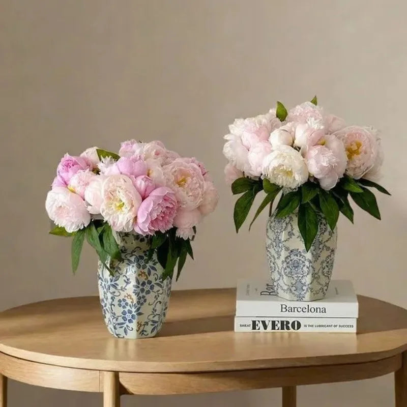 Vase décoratif en céramique – Porcelaine bleue et blanche au style raffiné