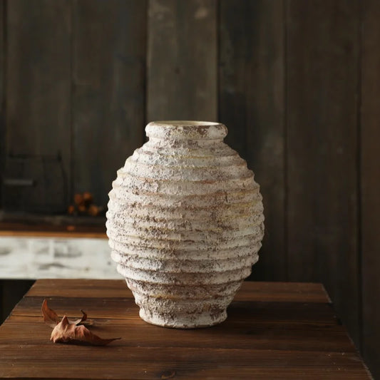 Vase de table en céramique – Style rustique vieilli et élégant