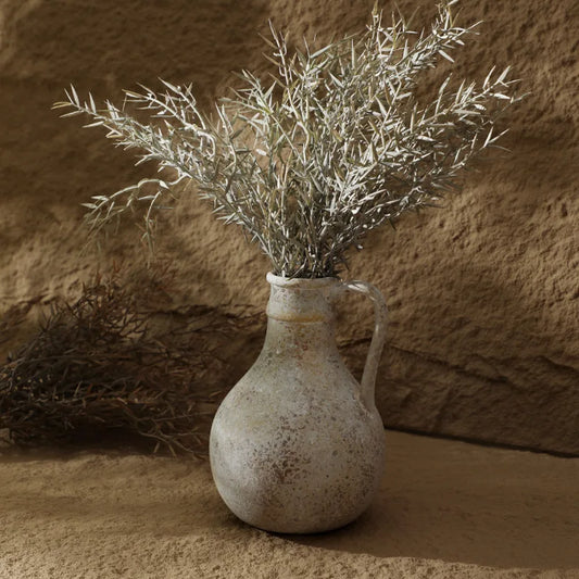 Vase décoratif en céramique – Style Wabi-Sabi artisanal et finition vieillie