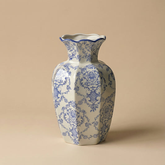 Vase décoratif en céramique – Porcelaine bleue et blanche au style raffiné