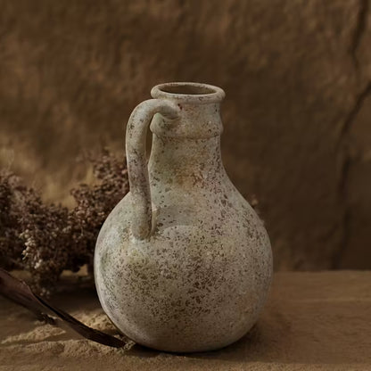 Vase décoratif en céramique – Style Wabi-Sabi artisanal et finition vieillie